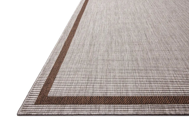 Loloi Easton ESN-02 Dove / Coffee Rug - rug corner