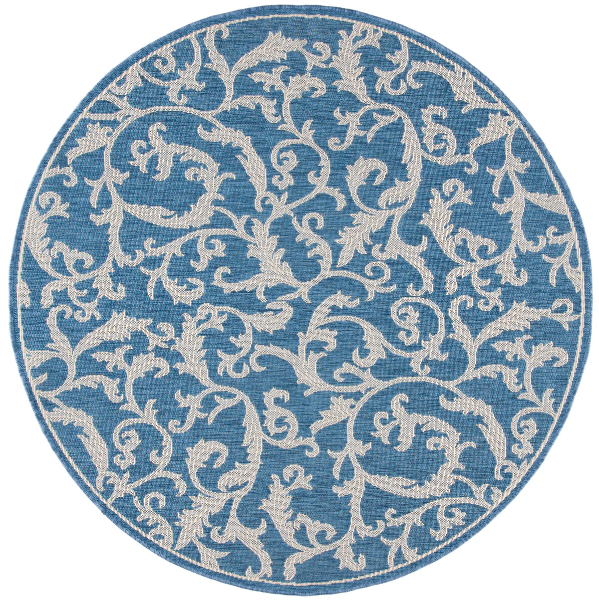 Safavieh Courtyard 5'-3" x 5'-3" Rug in Blue / Natural