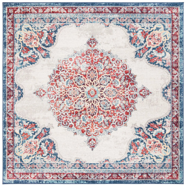 Safavieh Brentwood 6'-7" x 6'-7" Rug in Ivory / Red