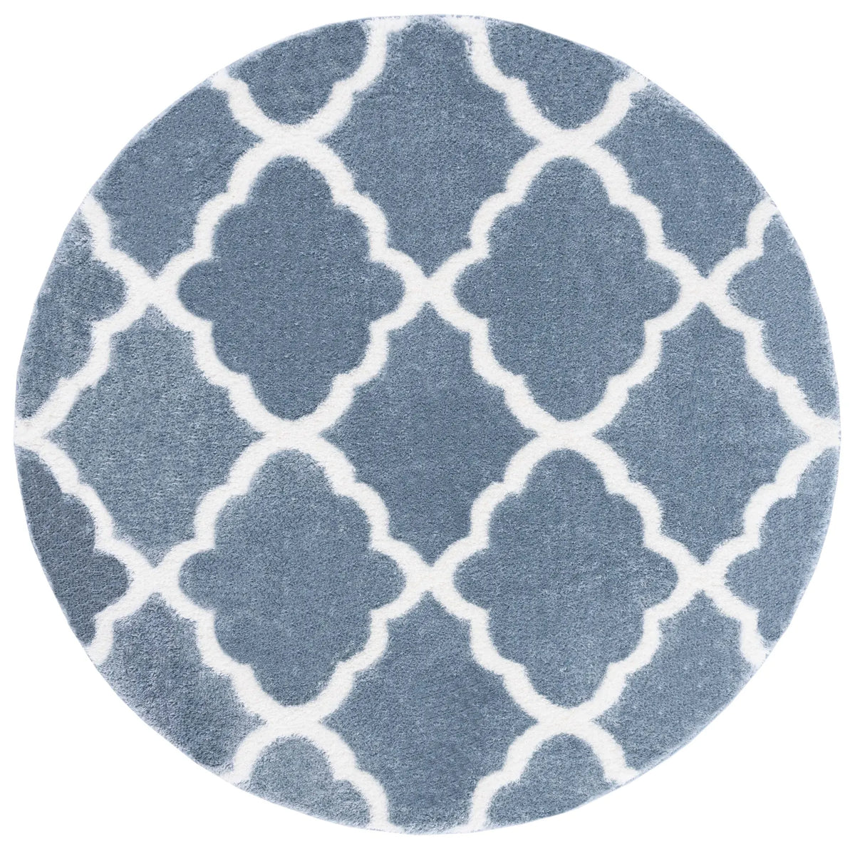 Safavieh Tahoe Shag 6'-7" x 6'-7" Rug in Blue / White