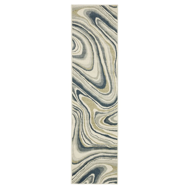 Oriental Weavers Sphinx Branson Br07A Ivory/ Blue Rugs - runner