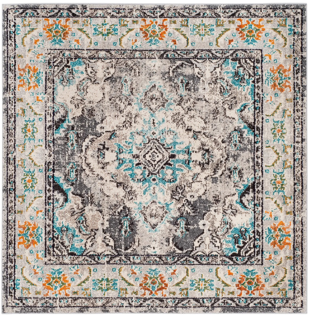 Safavieh Monaco 5'-0" x 5'-0" Rug in Grey / Light Blue