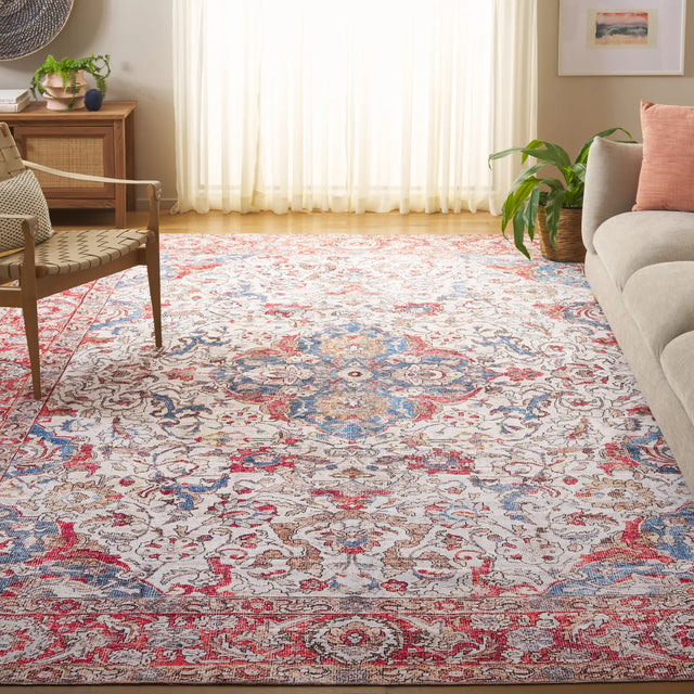 Safavieh Vintage Serapi 600 8'-0" x 10'-0" Rug in Red Orange / Blue