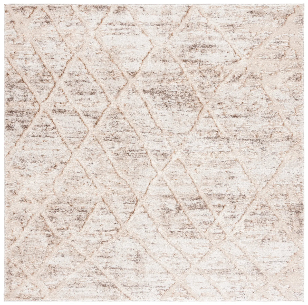Safavieh Ravine Shag 6'-7" x 6'-7" Rug in Beige / Ivory