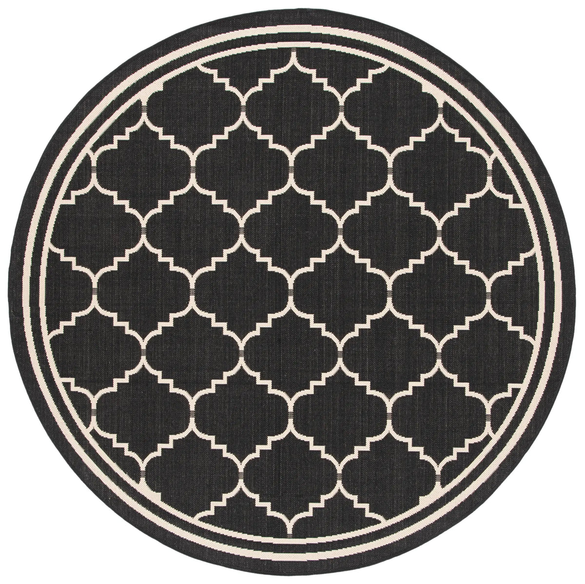 Safavieh Courtyard 6'-7" x 6'-7" Rug in Black / Creme