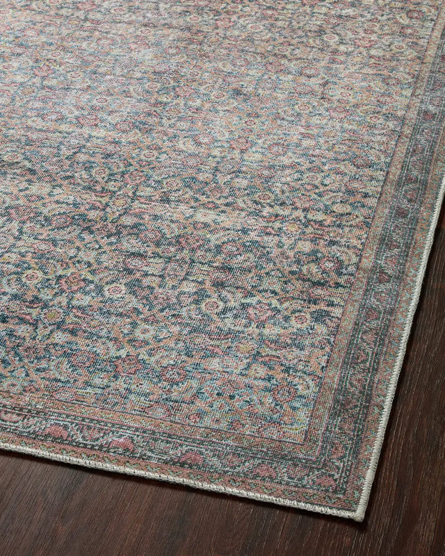 Loloi Adrian Adr-04 Denim/Multi Rug - angled corner on wood