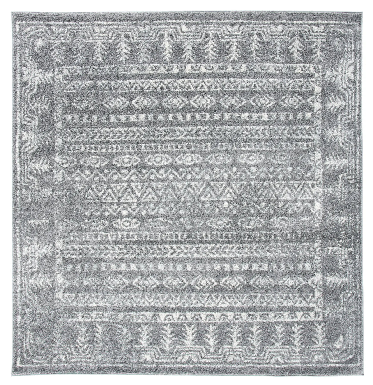 Safavieh Tulum 6'-7" x 6'-7" Rug in Dark Grey / Ivory