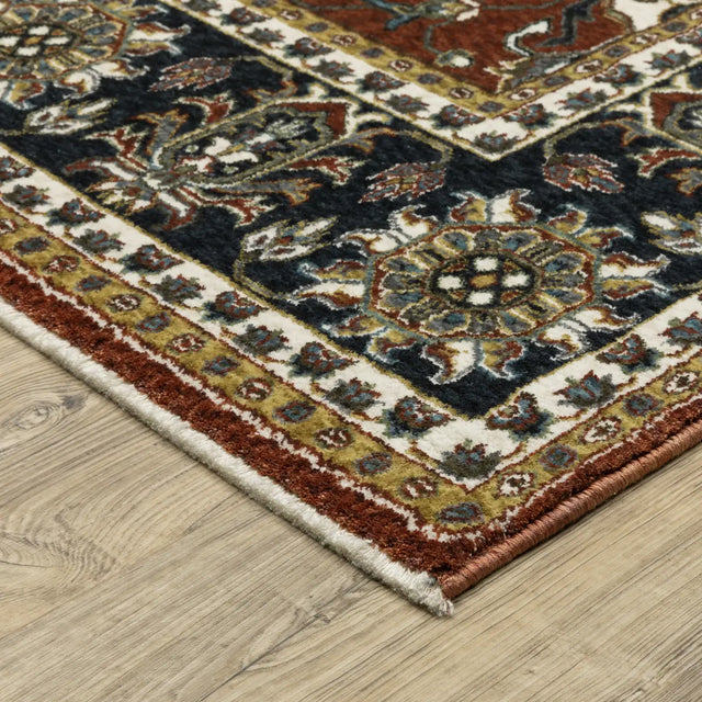 Oriental Weavers Sphinx Vivian VI05X Navy Rugs - corner detail