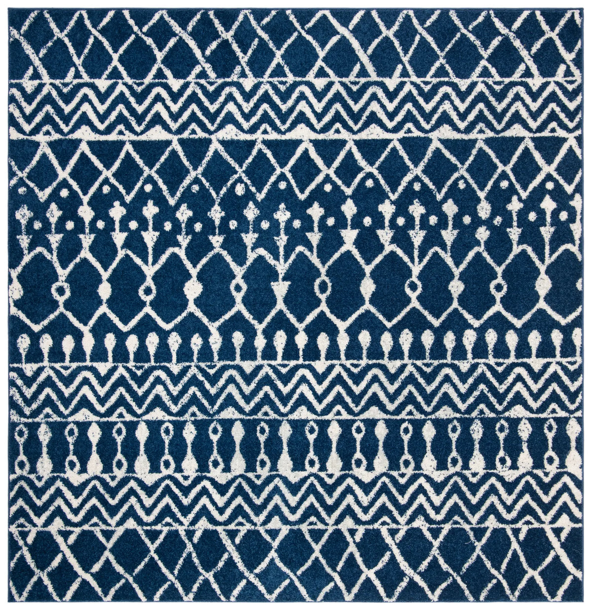 Safavieh Tulum 6'-7" x 6'-7" Rug in Navy / Ivory