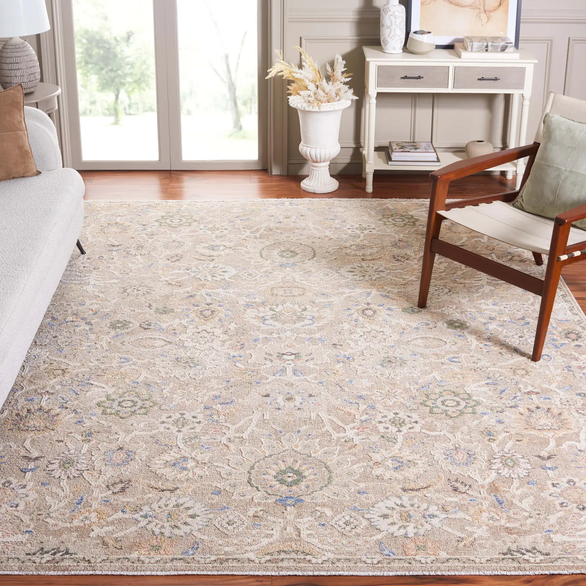 Safavieh Eden 100 8'-0" x 10'-0" Rug in Beige / Ivory Blue
