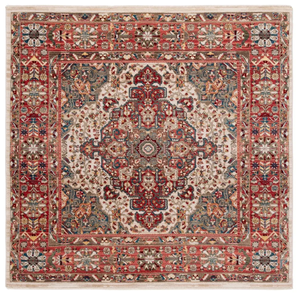 Safavieh Kashan 6'-7" x 6'-7" Rug in Ivory / Blue