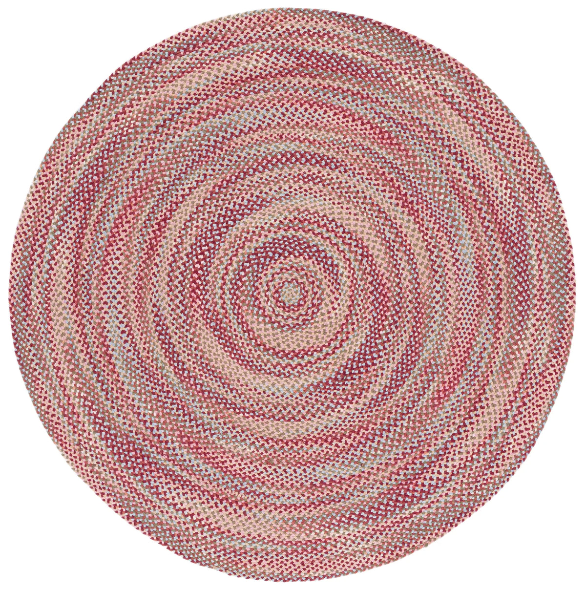 Safavieh Braided 5'-0" x 5'-0" Rug in Light Blue / Rust