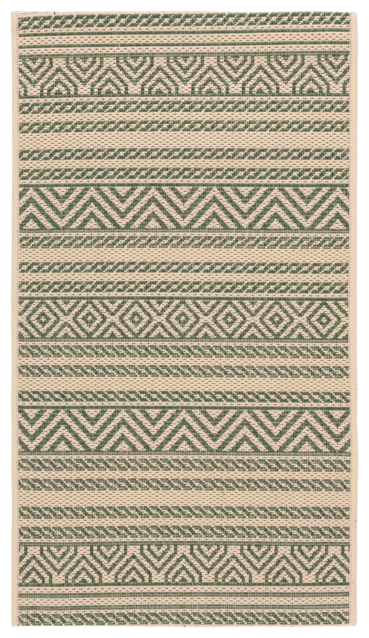 Safavieh Courtyard 2'-0" x 3'-7" Rug in Beige / Dark Green