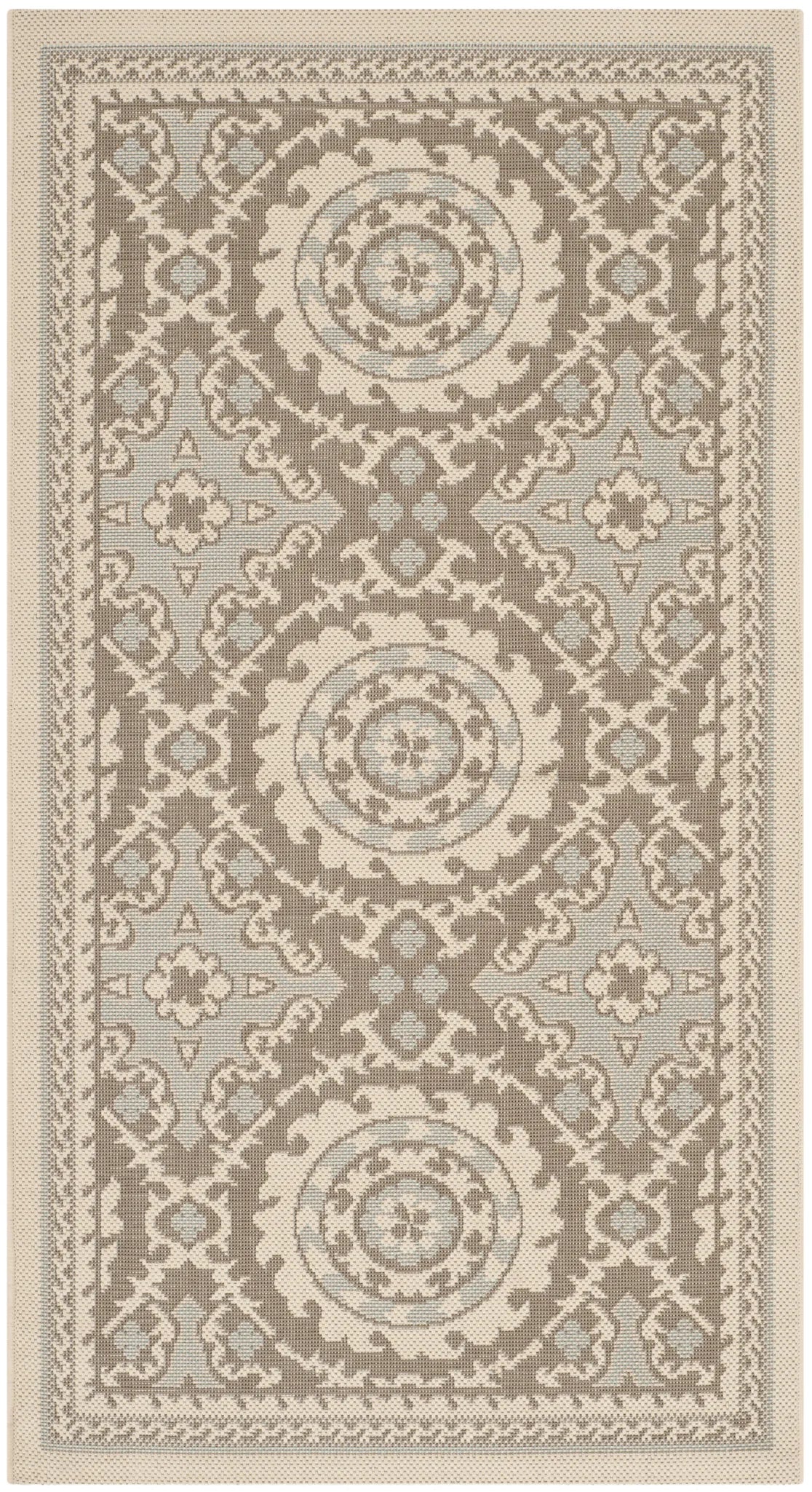 Safavieh Courtyard 2'-7" x 5'-0" Rug in Beige / Dark Beig