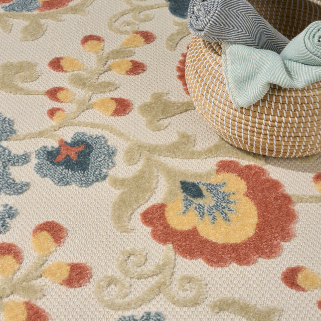 Nourison Aloha ALH17 Machine Made Grey, Multicolor Rug