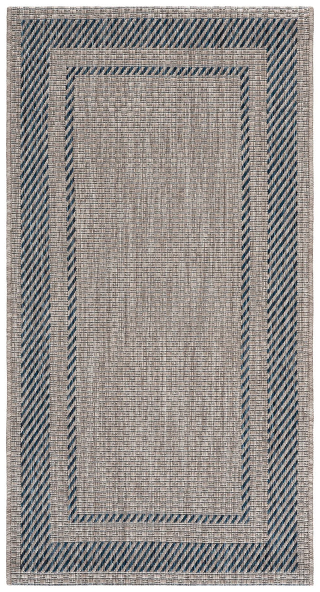Safavieh Courtyard 2'-7" x 5'-0" Rug in Grey / Navy