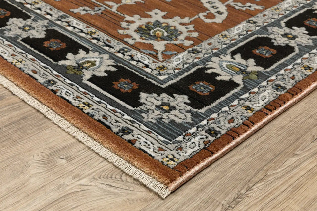 Oriental Weavers Sphinx KEIRA KEI05 Rust Traditional Rugs - corner detail