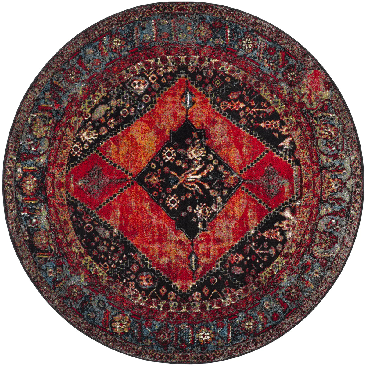 Safavieh Vintage Hamadan 5'-3" x 5'-3" Rug in Orange / Multi