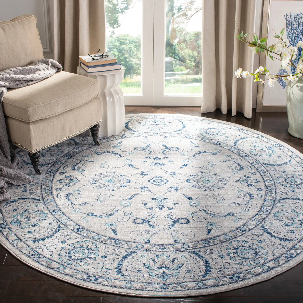 Safavieh Brentwood 10'-0" x 10'-0" Rug in Light Grey / Blue