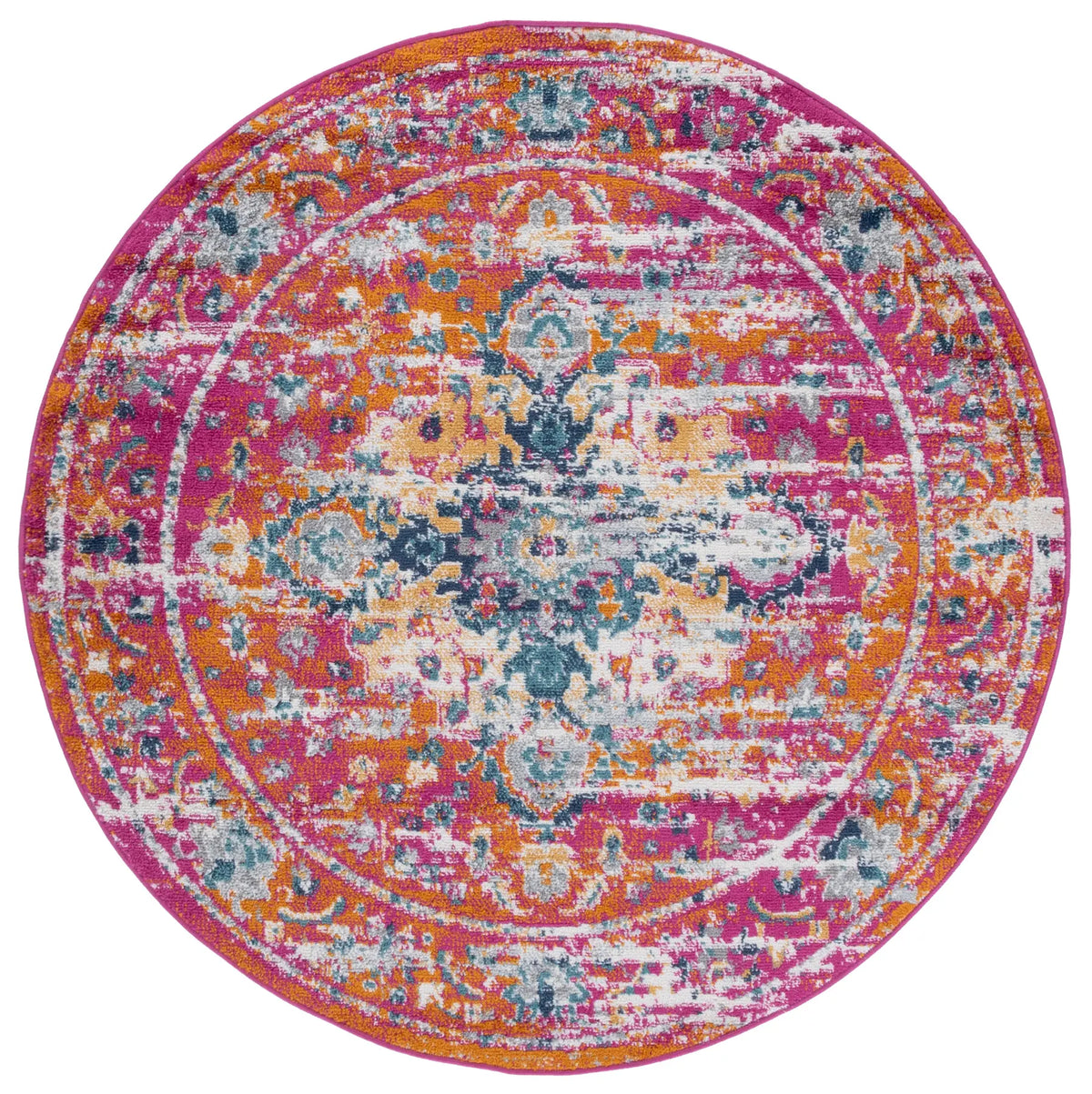 Safavieh Madison 5'-1" x 5'-1" Rug in Fuchsia / Gold
