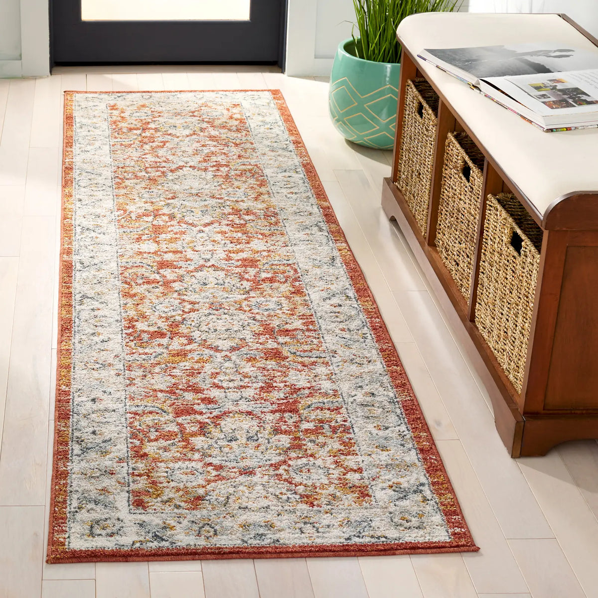 Safavieh Avalon 2'-2" x 8'-0" Rug in Rust / Ivory