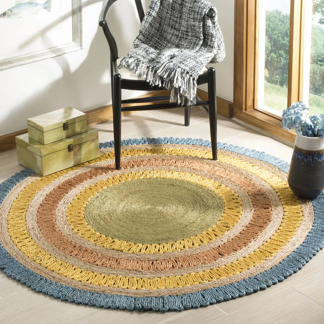 Safavieh Natural Fiber 5'-0" x 5'-0" Rug in Blue / Multi