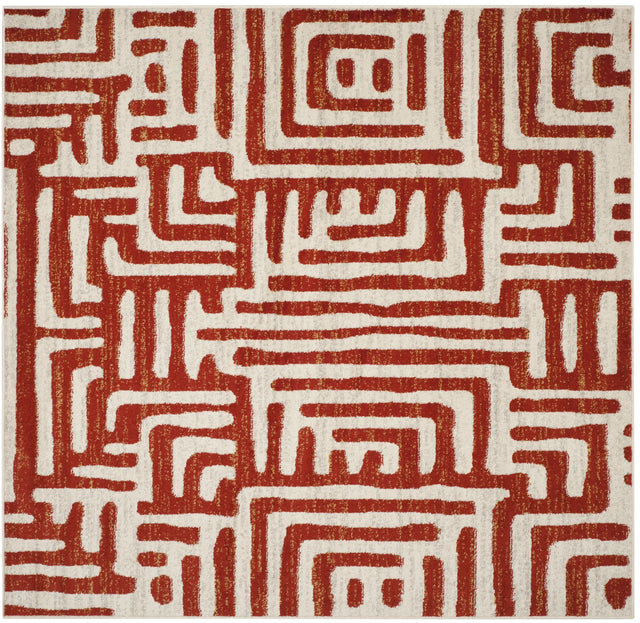 Safavieh Amsterdam 6'-7" x 6'-7" Rug in Ivory / Terracotta