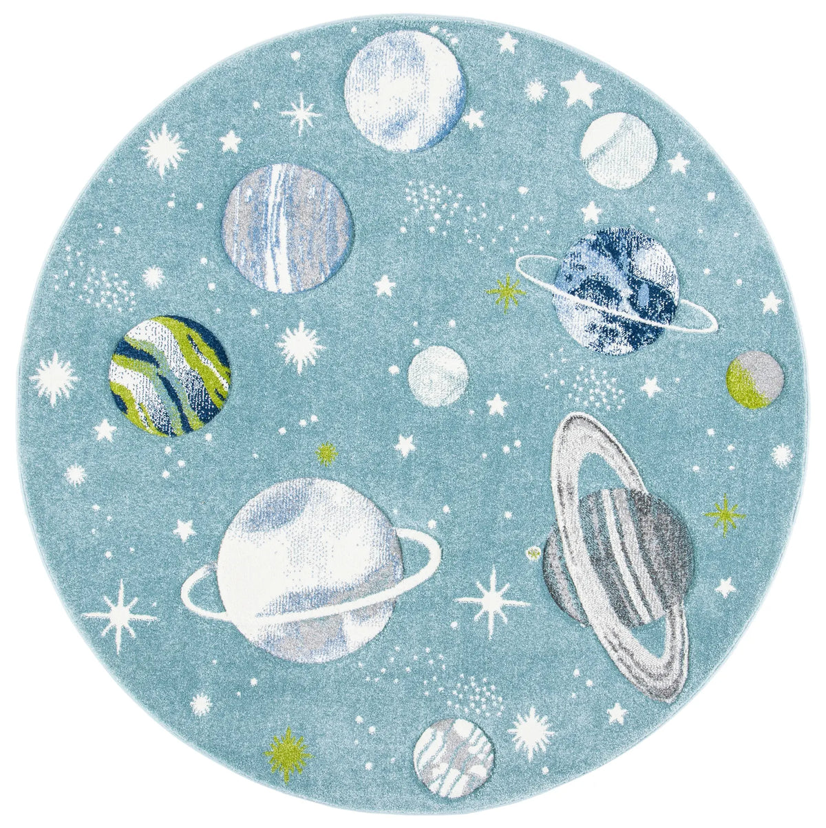 Safavieh Carousel Kids 100 5'-3" x 5'-3" Rug in Teal / Ivory