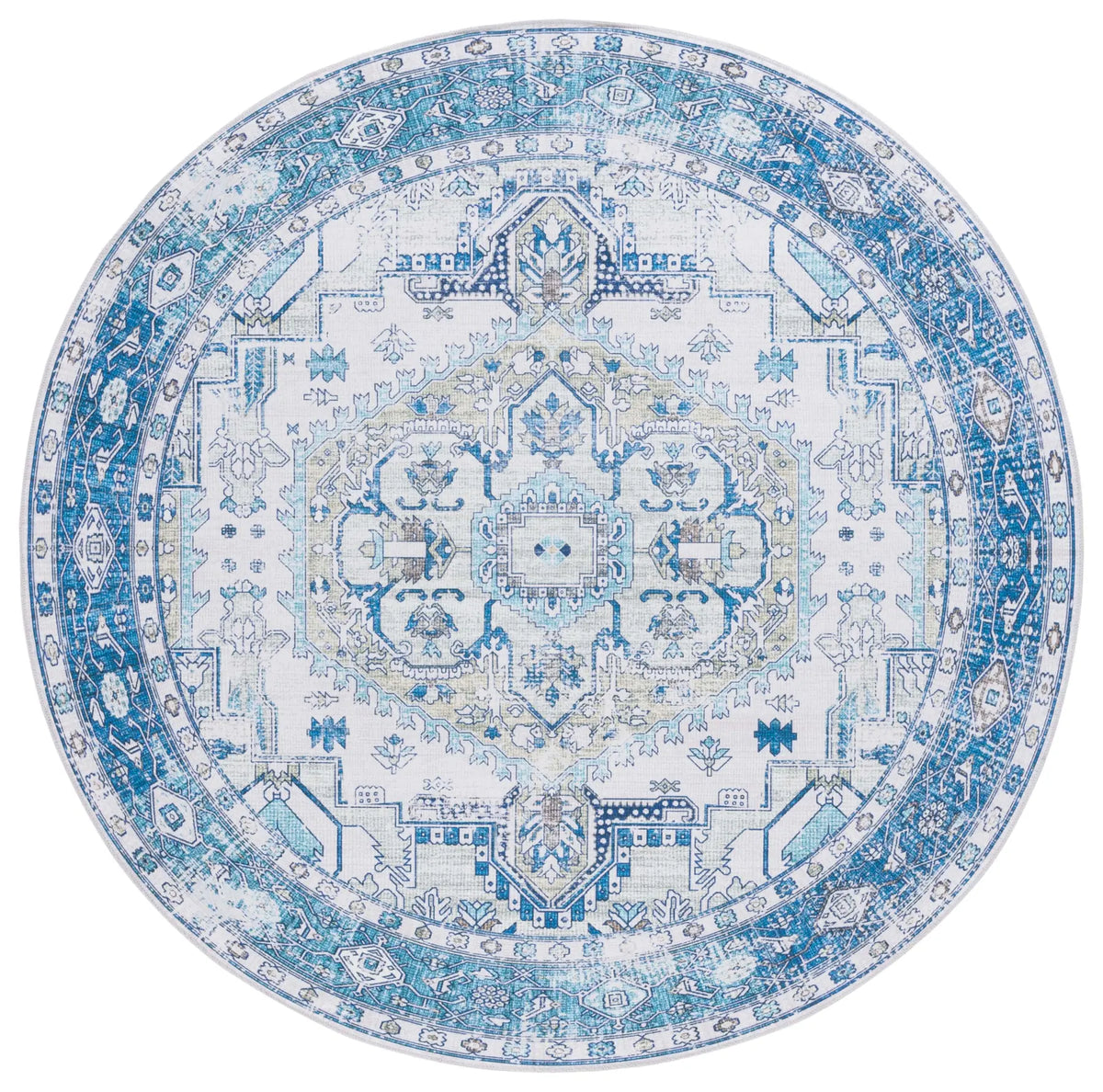 Safavieh Arizona 6'-0" x 6'-0" Rug in Beige / Blue
