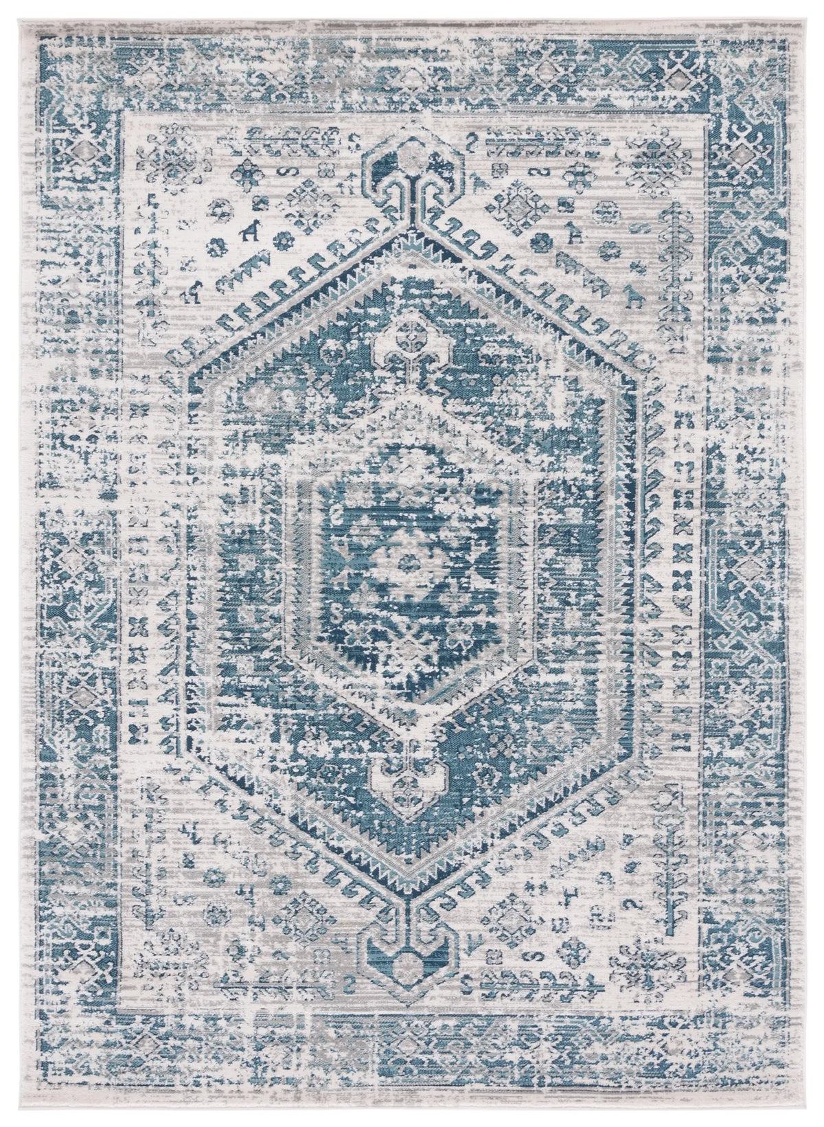 Safavieh Madison 800 4'-5" x 6'-5" Rug in Blue / Ivory