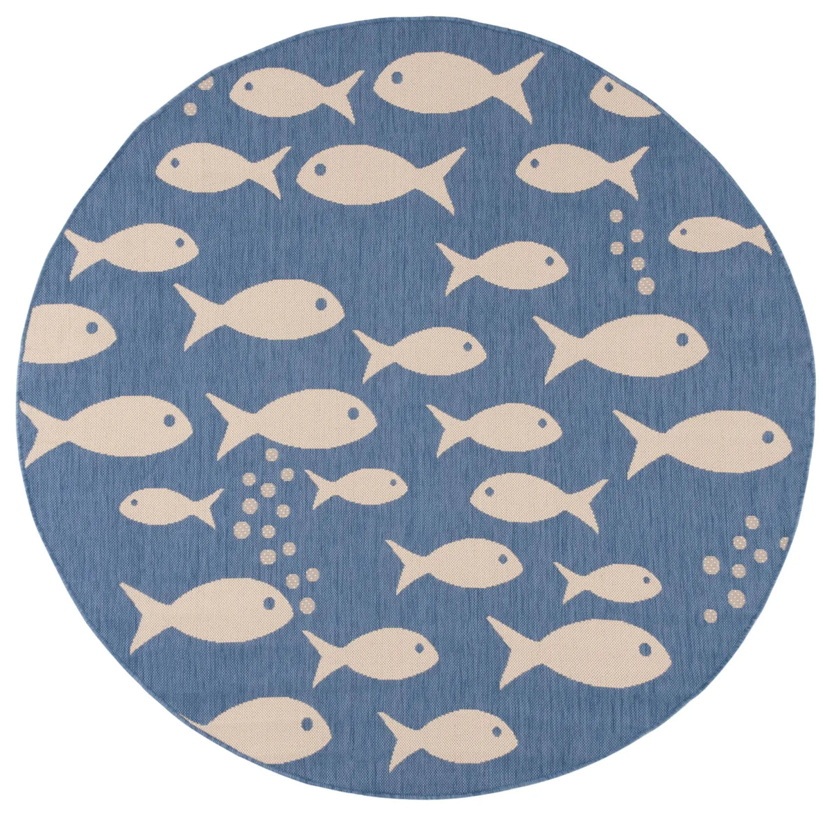 Safavieh Courtyard 5'-3" x 5'-3" Rug in Blue / Beige