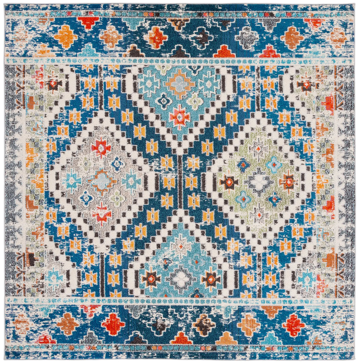Safavieh Madison 6'-7" x 6'-7" Rug in Navy / Beige