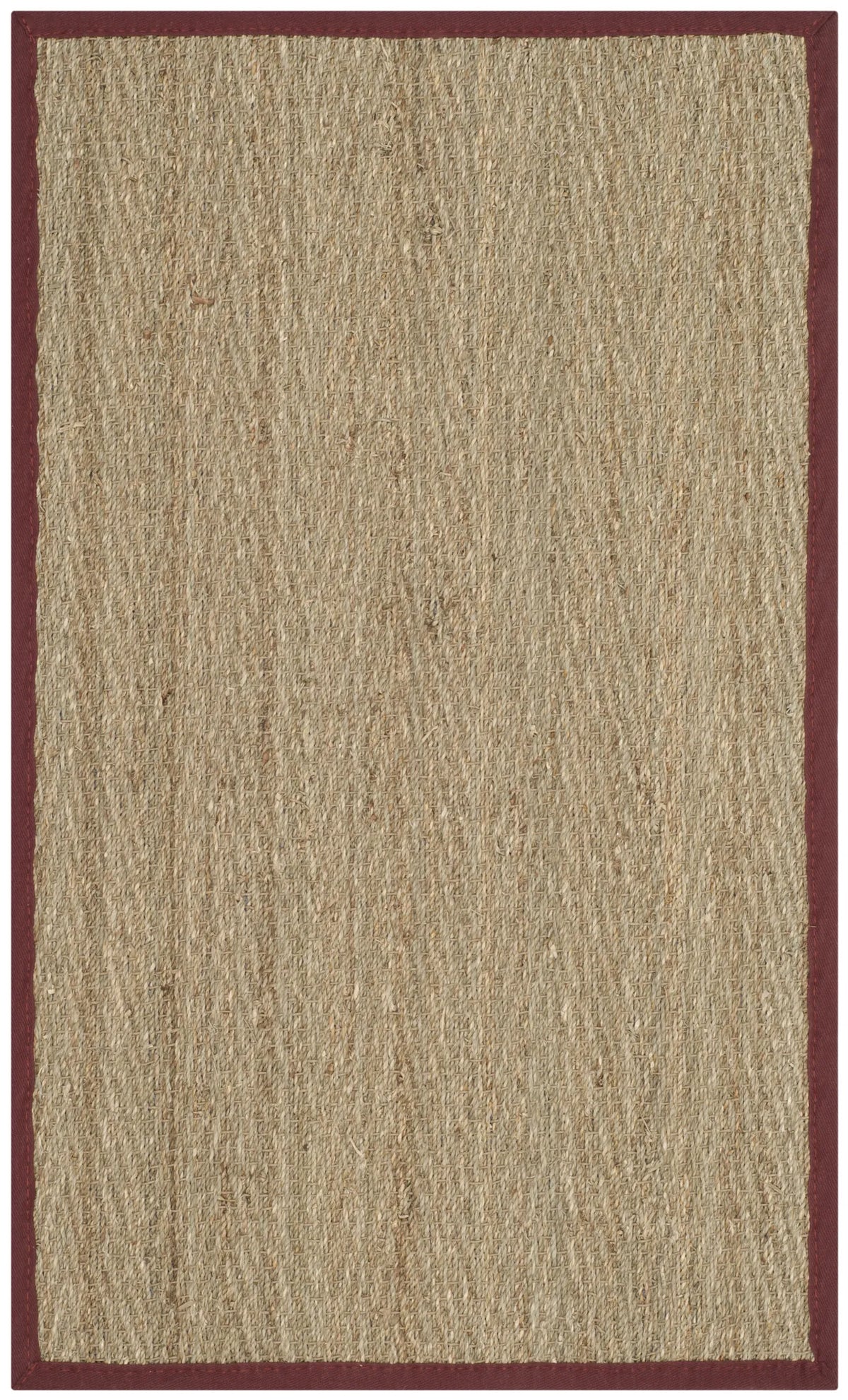Safavieh Natural Fiber 2'-6" x 4'-0" Rug in Natural / Burgundy Red