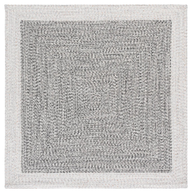 Safavieh Braided 5'-0" x 5'-0" Rug in Ivory / Grey Black