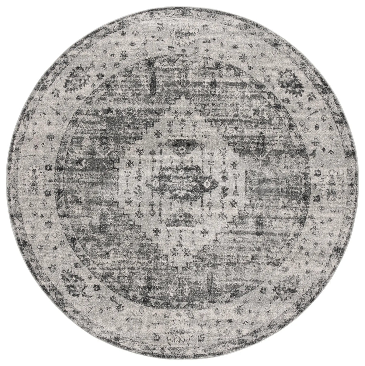 Safavieh Vintage Tabriz 6'-7" x 6'-7" Rug in Grey / Charcoal