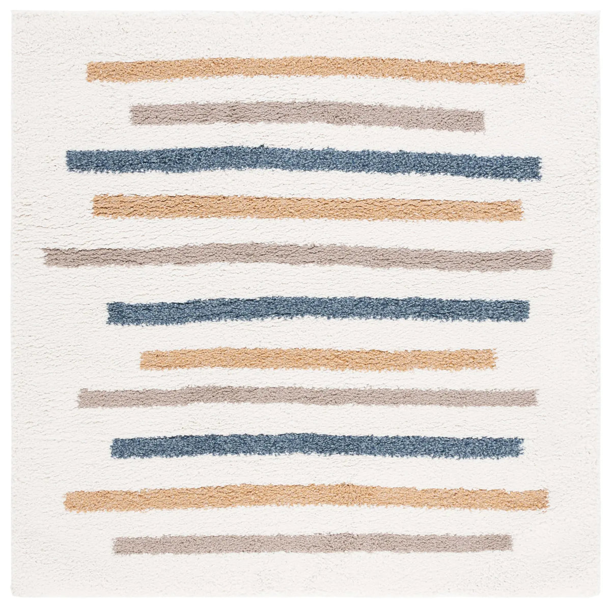 Safavieh Calico Shag 6'-7" x 6'-7" Rug in Ivory / Gold