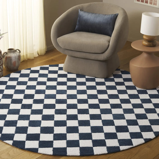 Safavieh Ebony 6'-0" x 6'-0" Rug in Blue / Ivory