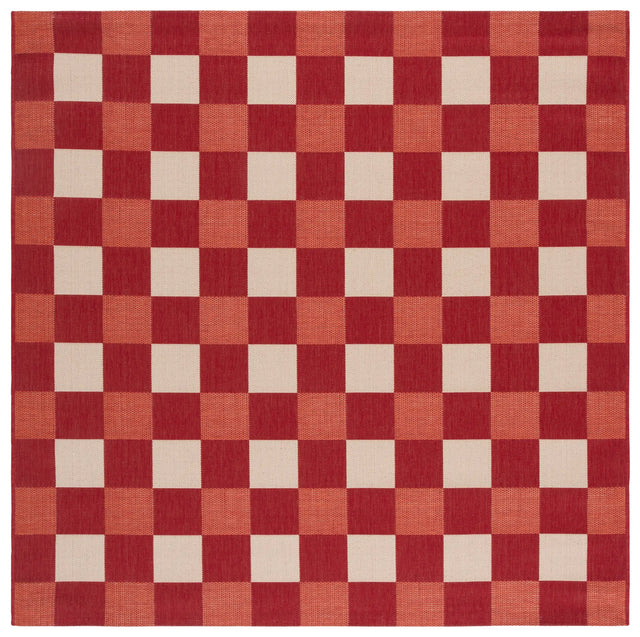 Safavieh Courtyard 6'-7" x 6'-7" Rug in Red / Beige
