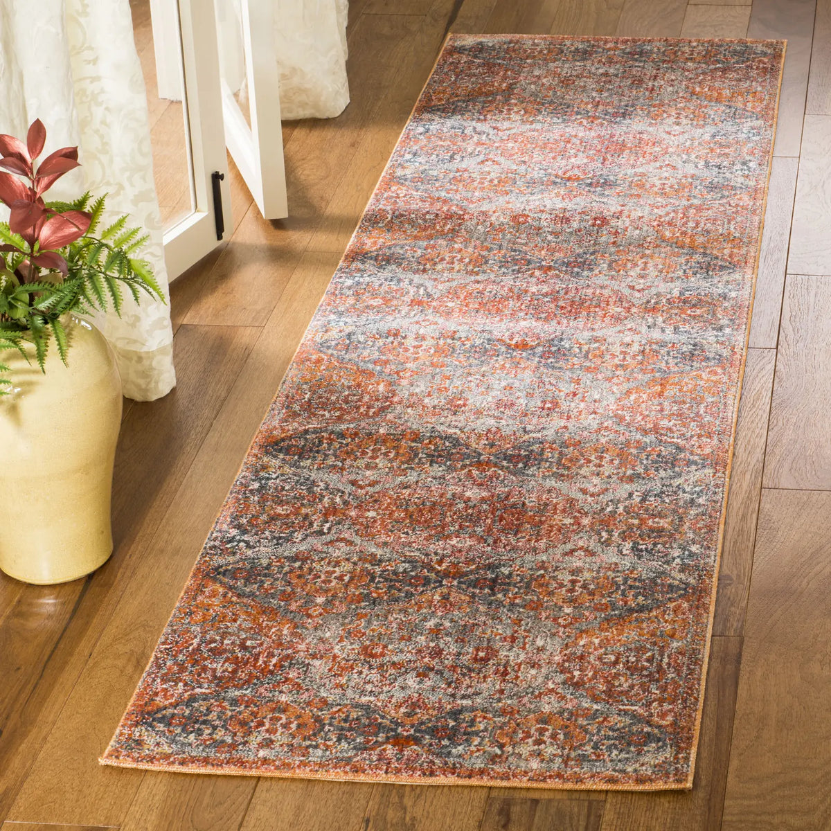 Safavieh Vintage Persian 2'-2" x 12'-0" Rug in Aqua / Orange