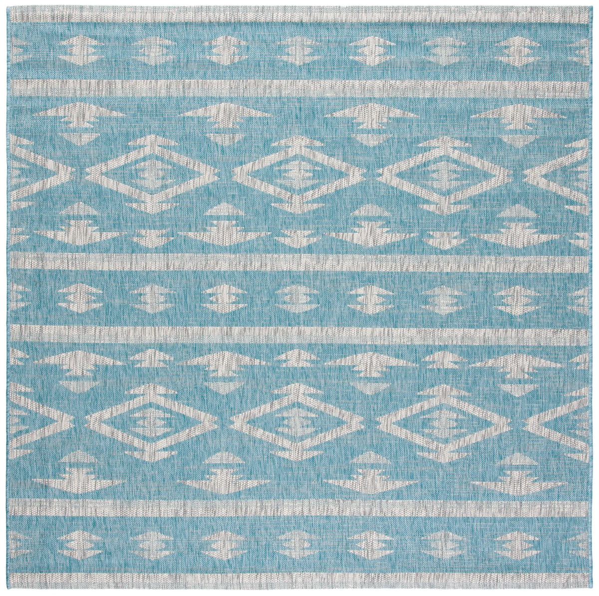 Safavieh Courtyard 6'-7" x 6'-7" Rug in Aqua / Grey
