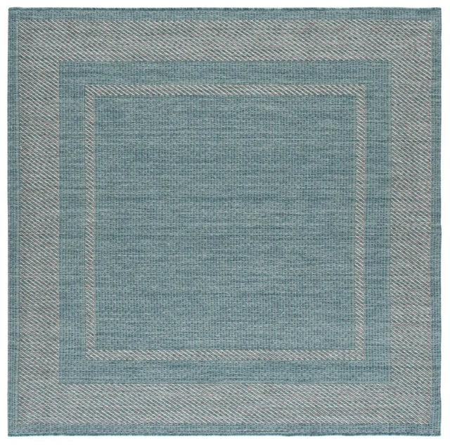 Safavieh Courtyard 6'-7" x 6'-7" Rug in Aqua / Grey
