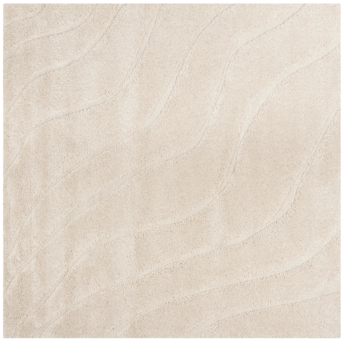 Safavieh Florida Shag 6'-7" x 6'-7" Rug in Creme / Creme