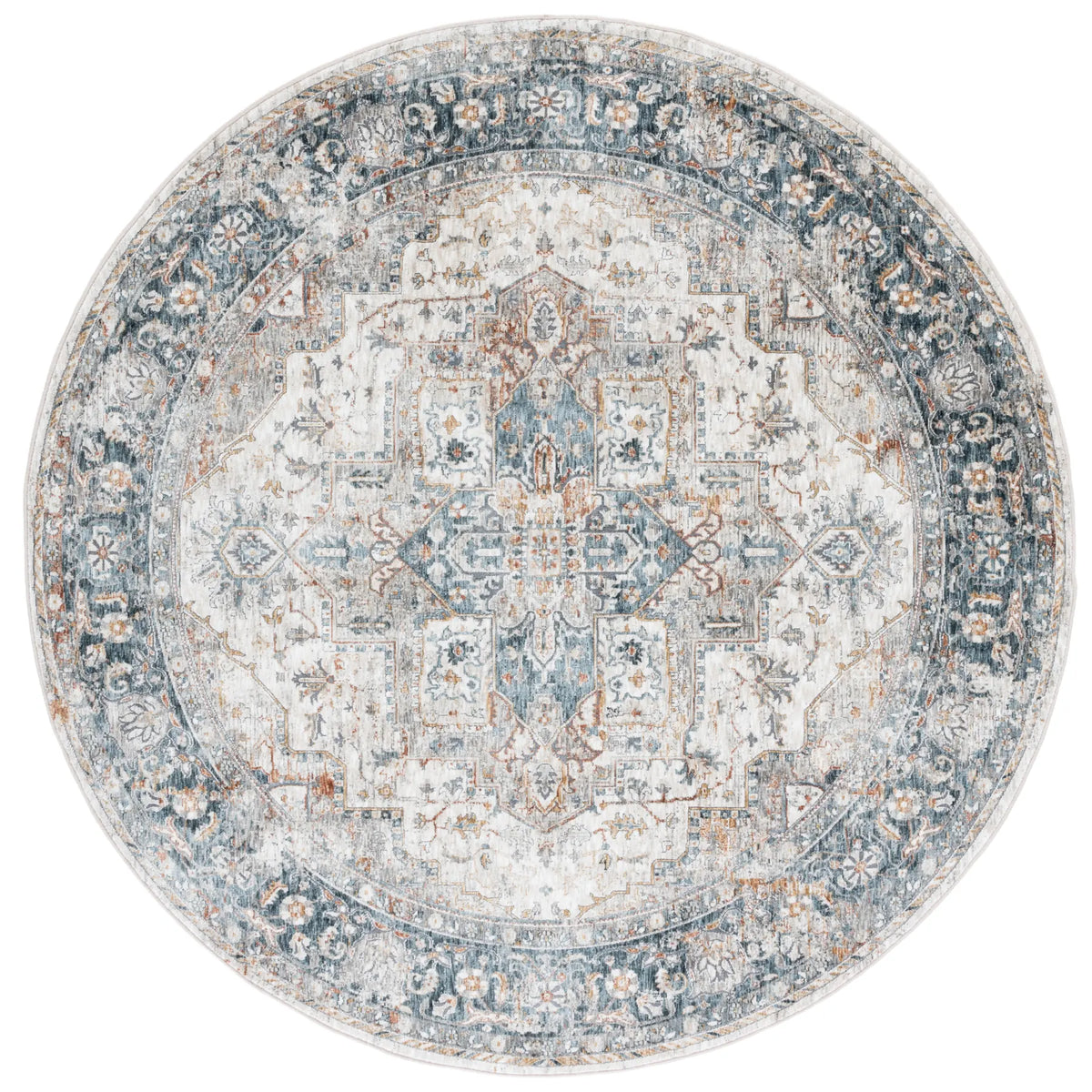 Safavieh Dream 6'-7" x 6'-7" Rug in Ivory / Light Blue