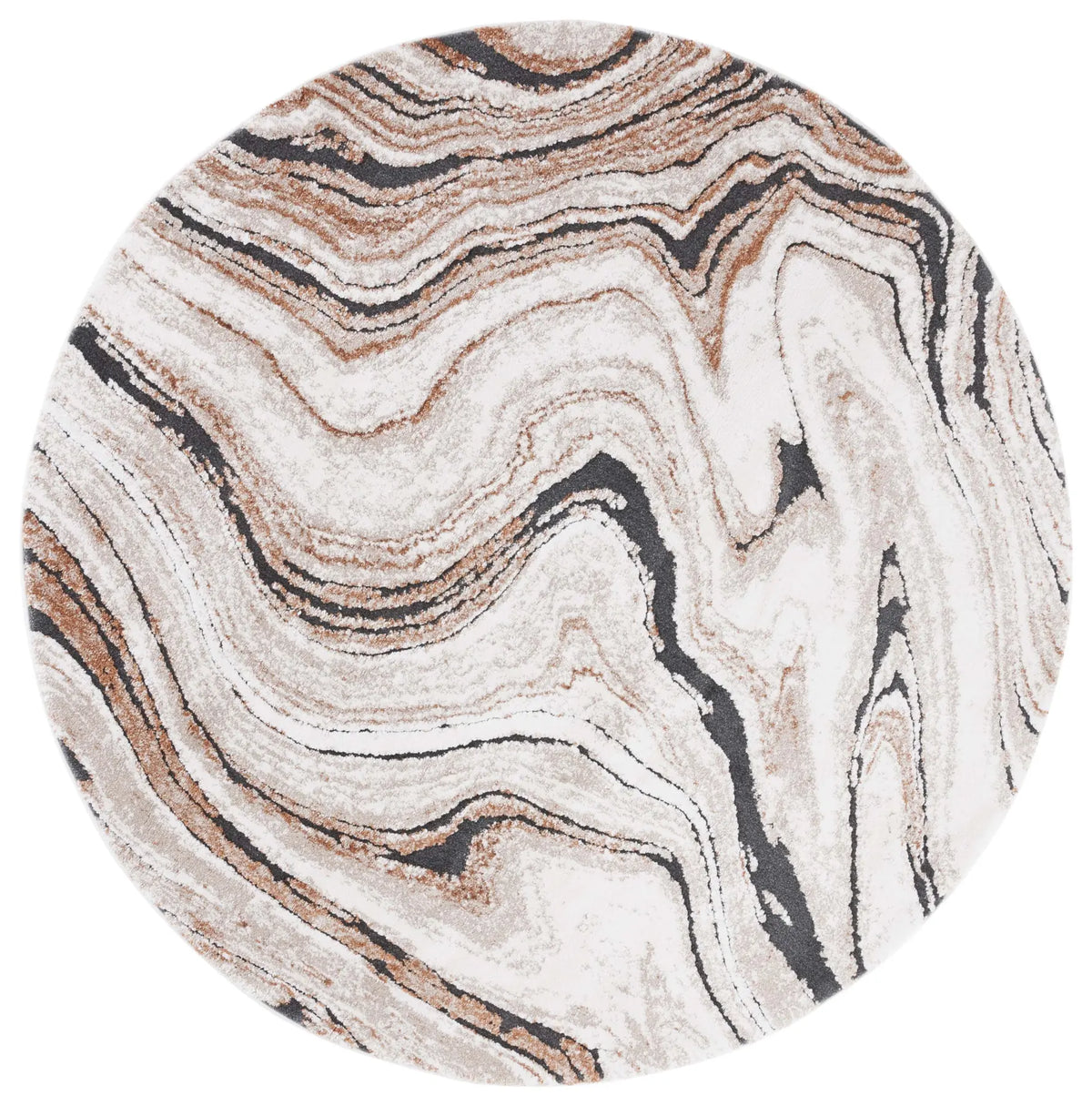 Safavieh Cyrus Shag 6'-7" x 6'-7" Rug in Beige / Rust