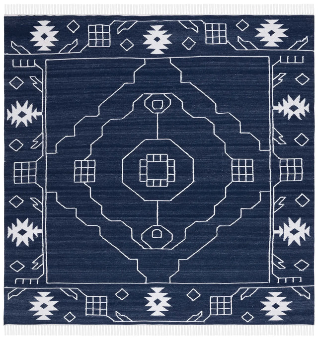 Safavieh Kilim 7'-0" x 7'-0" Rug in Navy / Ivory