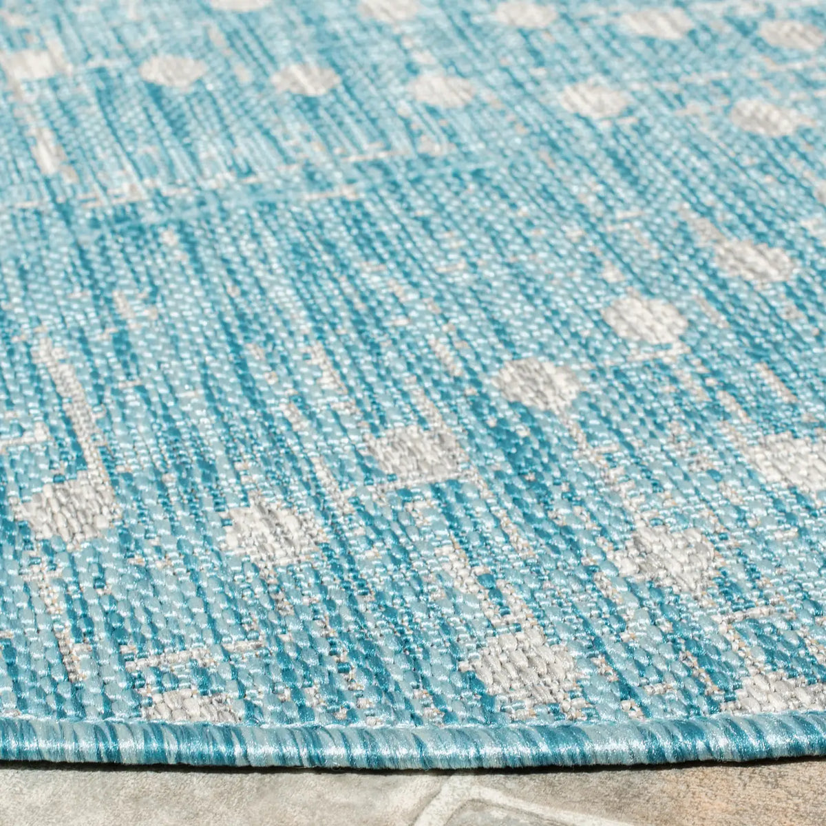 Safavieh Courtyard 6'-7" x 6'-7" Rug in Aqua / Grey