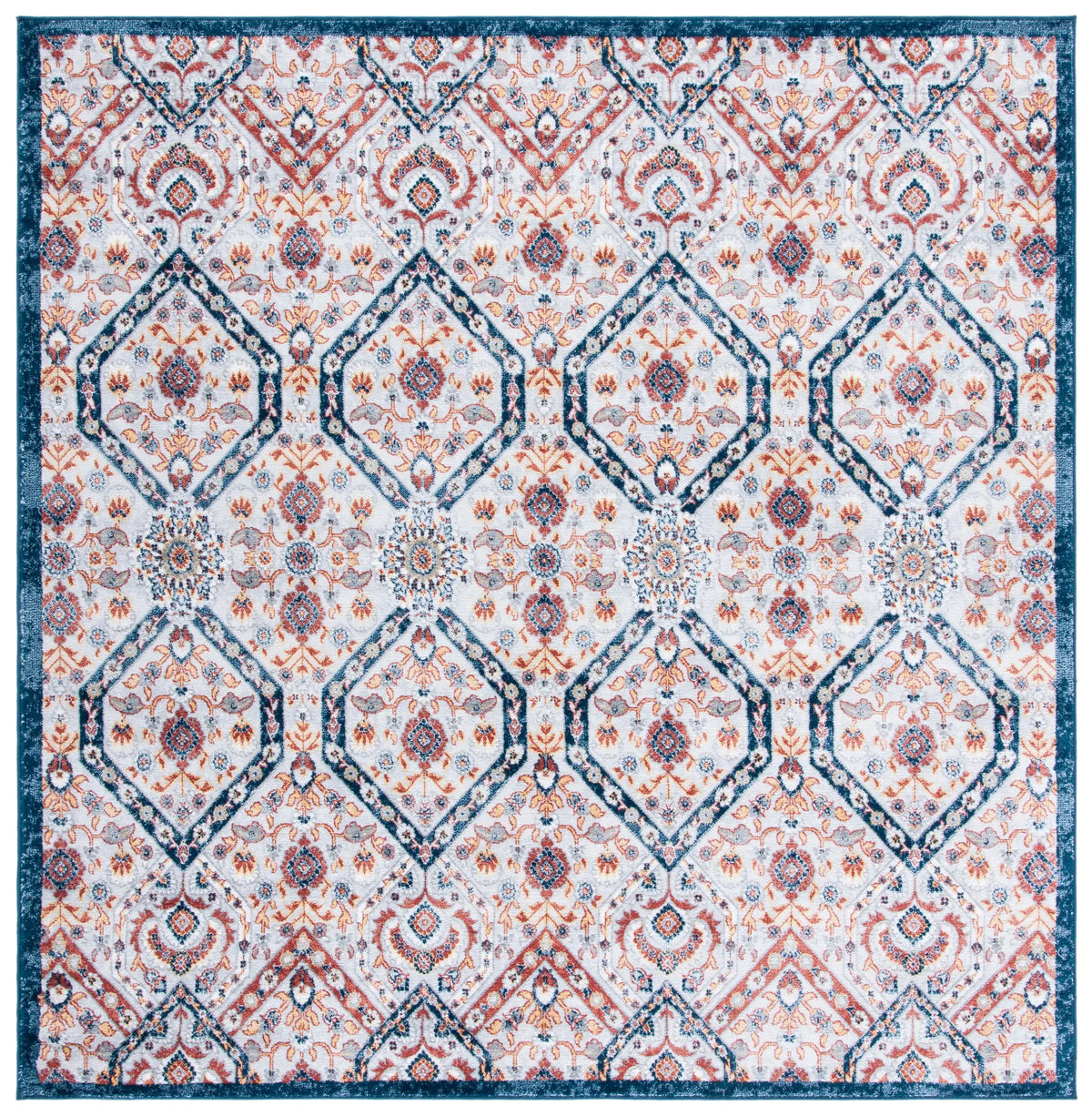 Safavieh Lagoon 6'-7" x 6'-7" Rug in Brown / Navy