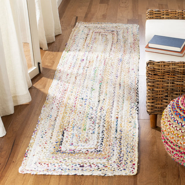 Safavieh Braided 2'-3" x 10'-0" Rug in Ivory / Multi