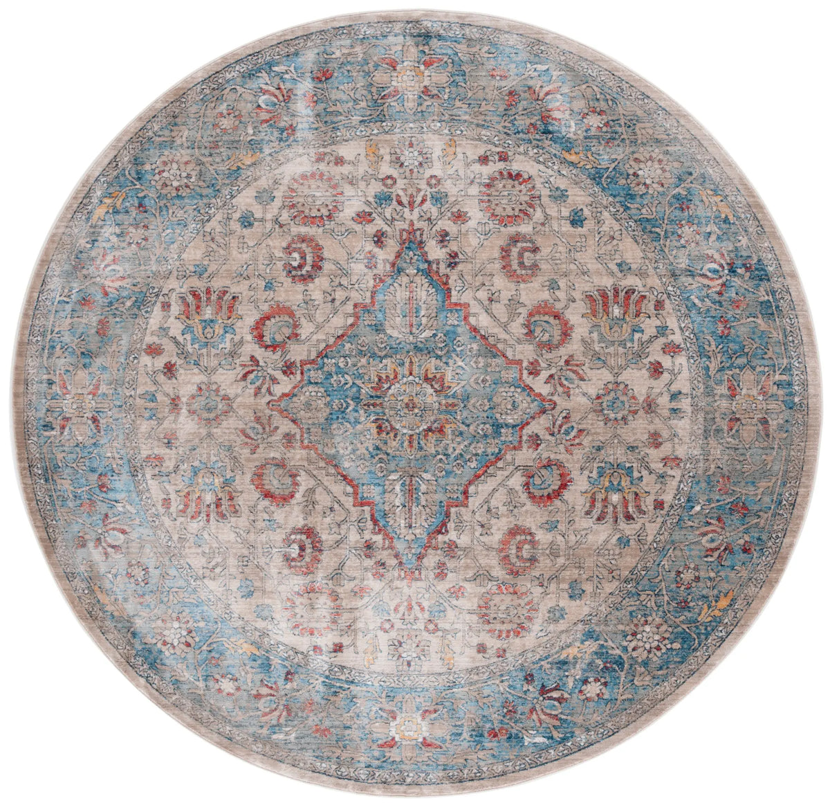 Safavieh Victoria 6'-7" x 6'-7" Rug in Navy / Ivory