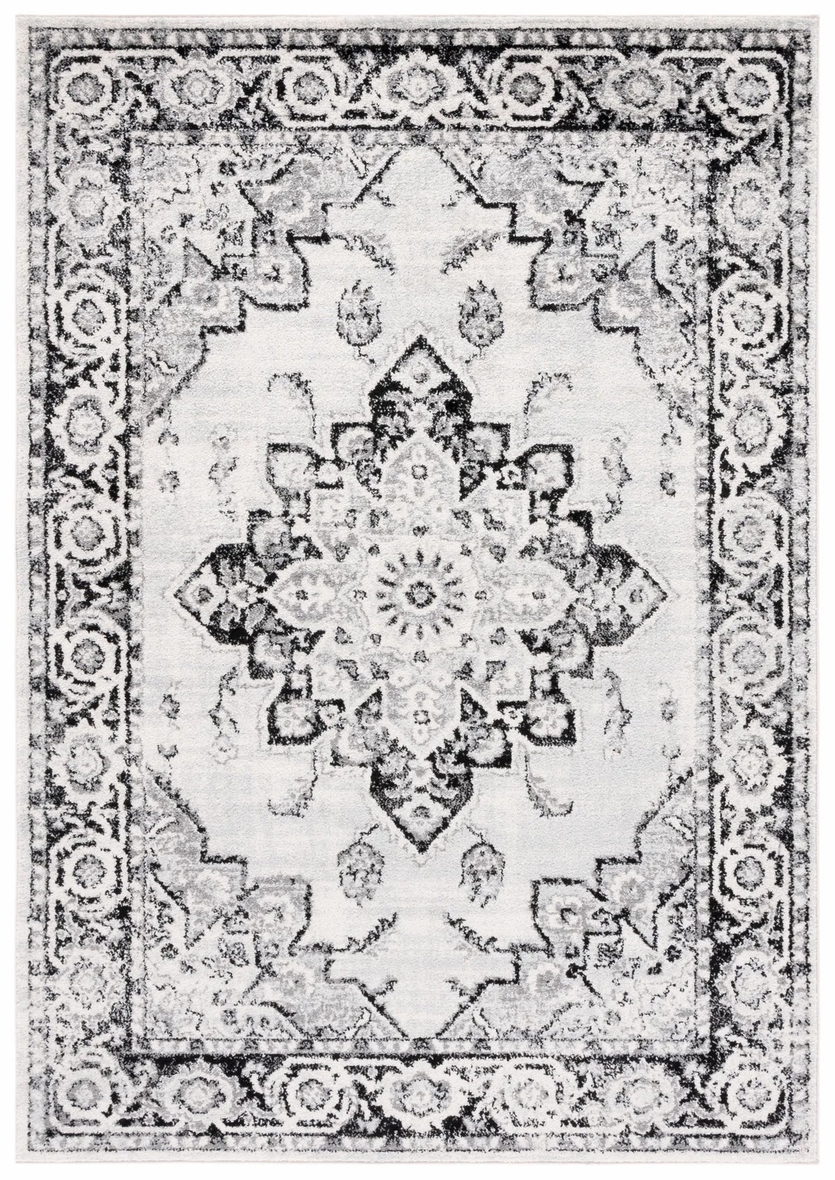 Safavieh Tulum 4'-0" x 6'-0" Rug in Ivory / Black